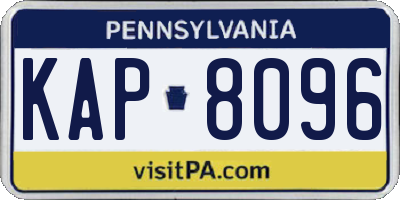 PA license plate KAP8096