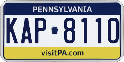 PA license plate KAP8110