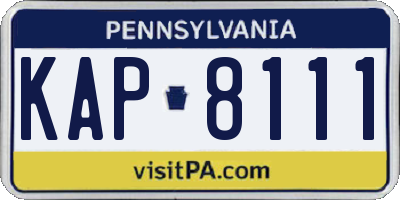 PA license plate KAP8111