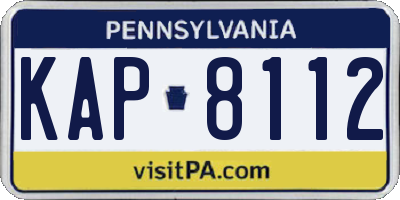 PA license plate KAP8112