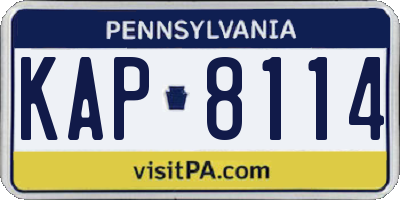 PA license plate KAP8114