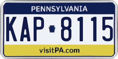 PA license plate KAP8115