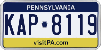 PA license plate KAP8119
