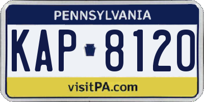 PA license plate KAP8120