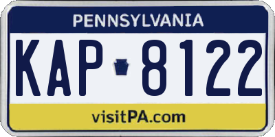 PA license plate KAP8122