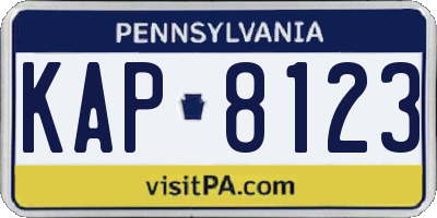 PA license plate KAP8123