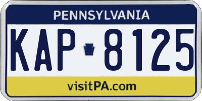 PA license plate KAP8125
