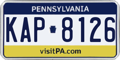 PA license plate KAP8126