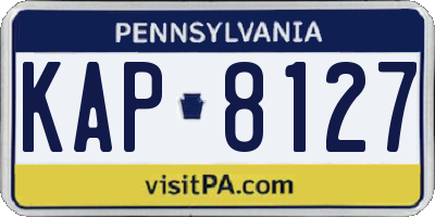 PA license plate KAP8127