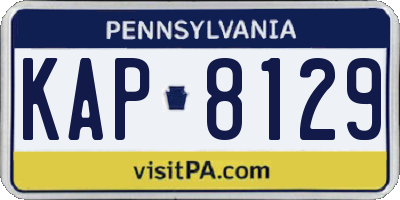 PA license plate KAP8129