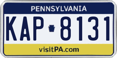 PA license plate KAP8131