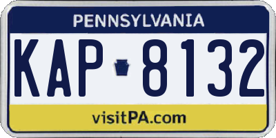 PA license plate KAP8132
