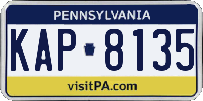 PA license plate KAP8135