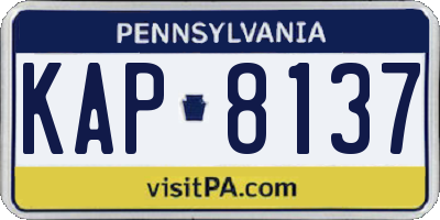 PA license plate KAP8137