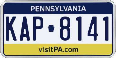 PA license plate KAP8141