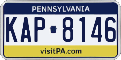 PA license plate KAP8146