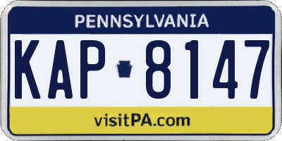 PA license plate KAP8147