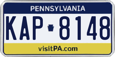 PA license plate KAP8148