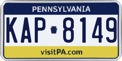 PA license plate KAP8149