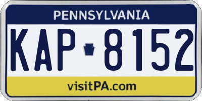 PA license plate KAP8152