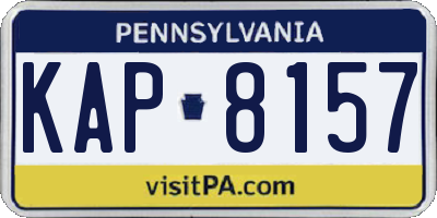 PA license plate KAP8157