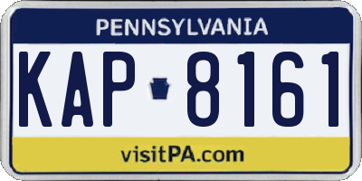PA license plate KAP8161