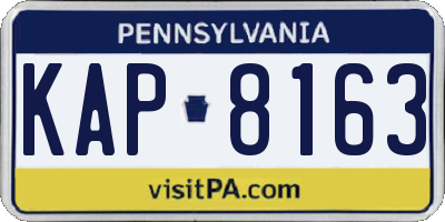 PA license plate KAP8163
