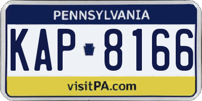 PA license plate KAP8166