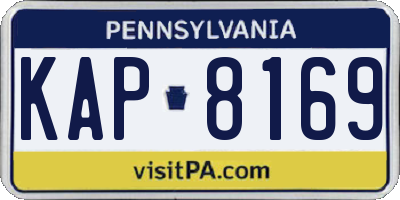 PA license plate KAP8169
