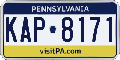 PA license plate KAP8171