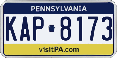 PA license plate KAP8173