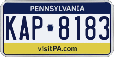 PA license plate KAP8183