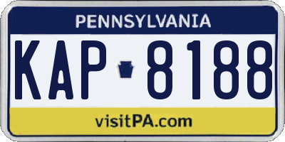 PA license plate KAP8188