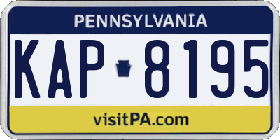 PA license plate KAP8195