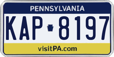 PA license plate KAP8197