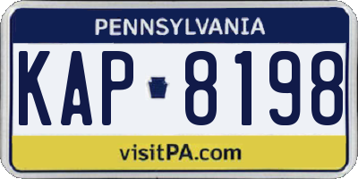 PA license plate KAP8198
