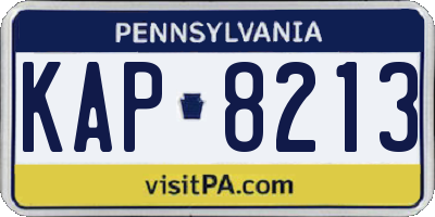 PA license plate KAP8213