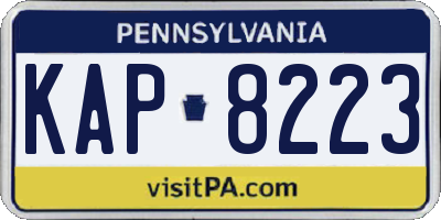 PA license plate KAP8223