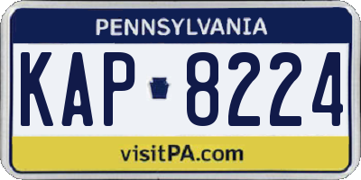PA license plate KAP8224