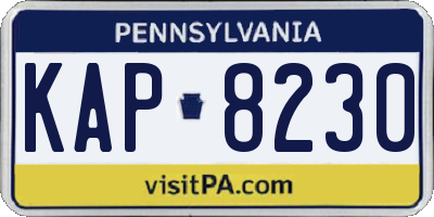 PA license plate KAP8230