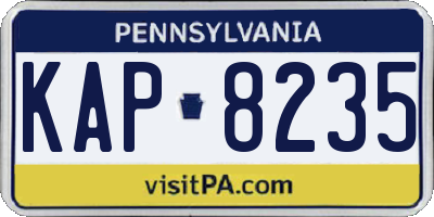 PA license plate KAP8235