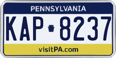 PA license plate KAP8237