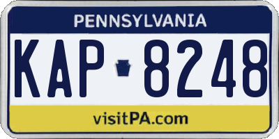 PA license plate KAP8248