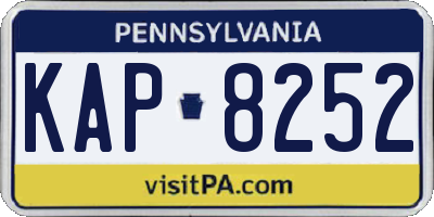 PA license plate KAP8252