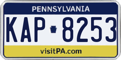 PA license plate KAP8253