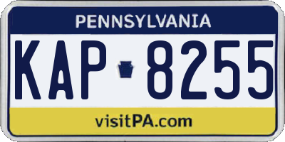 PA license plate KAP8255