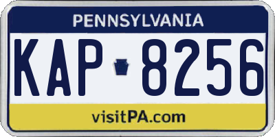 PA license plate KAP8256