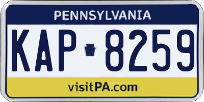 PA license plate KAP8259