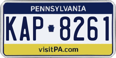 PA license plate KAP8261