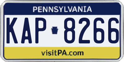 PA license plate KAP8266